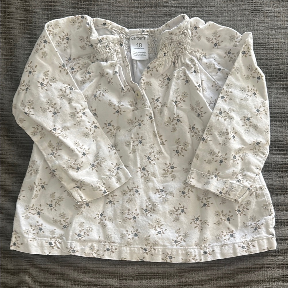 Carter's Ivory Floral Long Sleeve Shirt